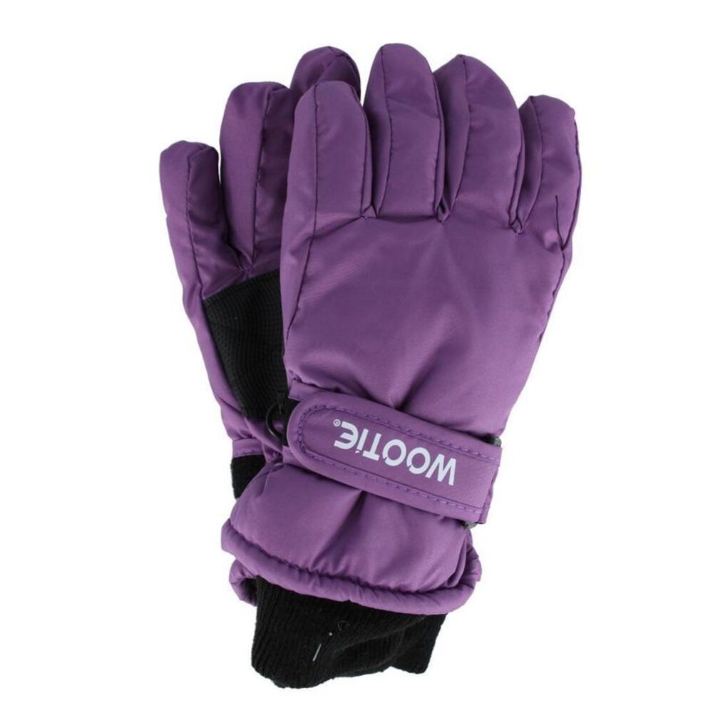 CTM Kids' Solid Color Winter Ski Glove with Wrist Strap by Wootie